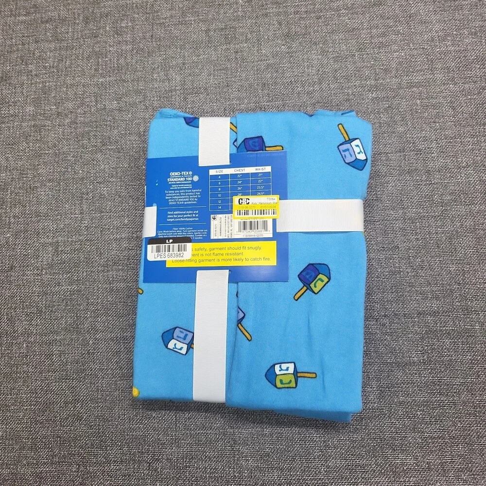 Wondershop Kids Boys Girls Hanukkah Pajama Sleep Set Blue Size 14